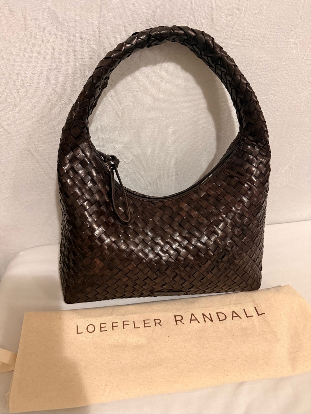 Loeffler Randall Willow Woven Leather Hobo Bag in Dark Brown - Picture 7 of 10